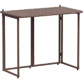 Syfax Gartentisch Klappbar Braun 90x51x75 cm Poly Rattan