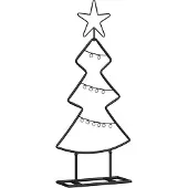 Syfax Metall Weihnachtsbaum mit Ständer Schwarz 60 cm Stahl