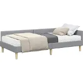 Syfax Eckbettgestell mit Matratze mit Matratze 2 pcs Hellgrau Stoff