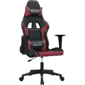 Syfax Gaming-Stuhl mit Massagefunktion Schwarz und Weinrot Kunstleder