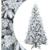 Syfax Künstlicher Scharnier-Weihnachtsbaum schneebedeckt Weiß 180 cm
