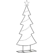 Syfax Metall Weihnachtsbaum mit Ständer Schwarz 125 cm Stahl