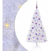 Syfax Künstlicher Weihnachtsbaum Weiß 150 cm PVC und Stahl