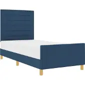 Syfax Bettgestell mit Kopfteil Blau 90 x 190 cm Stoff
