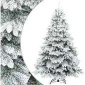 Syfax Künstlicher Scharnier-Weihnachtsbaum schneebedeckt Weiß 240 cm