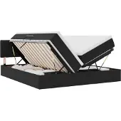 vidaXL Aufbewahrungsbett mit Matratze mit Kopfteil Schwarz 90 x 200 cm
