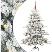 Syfax Künstlicher klappbarer Weihnachtsbaum Weiß 150 cm PVC und Stahl