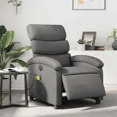 Prolenta Maison Exclusive - Massagesessel Elektrisch Grau Kunstleder