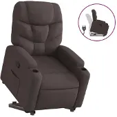 Syfax Relaxsessel mit Aufstehhilfe Dunkelbraun Stoff