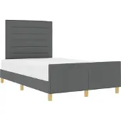 Syfax Bettgestell mit Kopfteil Dunkelgrau 140 x 200 cm Stoff
