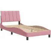 Syfax Bettgestell ohne Matratze "Hanko" Rosa 80x200 cm Samt