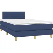 Syfax Boxspringbett mit Matratze Blau 120x190 cm Stoff