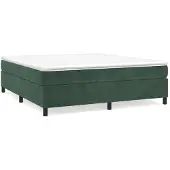 Syfax Boxspringbett mit Matratze Dunkelgrün 200x200 cm Samt
