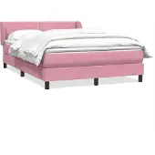 Syfax Boxspringbett mit Matratze Rosa 160x210 cm Samt
