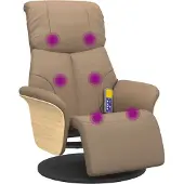 Syfax Massagesessel mit Fußteil Cappuccino-Braun Kunstleder