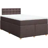 Syfax Boxspringbett mit Matratze Dunkelbraun 120x200 cm Stoff