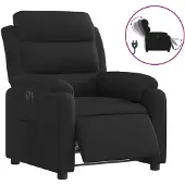 Syfax Relaxsessel Elektrisch Schwarz Stoff