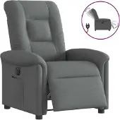 Syfax Relaxsessel Elektrisch Dunkelgrau Stoff