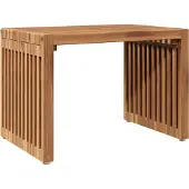 Syfax Garten-Beistelltisch Braun 50 x 32,5 x 35 cm Massivholz Teak