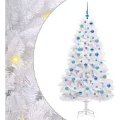 Syfax Künstlicher klappbarer Weihnachtsbaum Weiß 180 cm PVC und Stahl