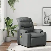 vidaXL Möbel Massagesessel Relaxsessel Grau Kunstleder - Fernseh- & Relaxsessel 3206905