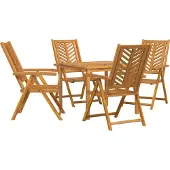 Syfax Garten Essgruppe 5 Stk. Braun Massivholz Akazie