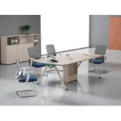 AEA Beige Arbeitszimmer Garnitur Designer Konferenztisch Edle Holz Schränke