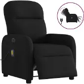 Syfax Massagesessel Elektrisch Schwarz Stoff