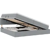 vidaXL Aufbewahrungsbett mit Matratze Hellgrau 200 x 200 cm Samt