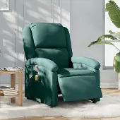 vidaXL Massagesessel Fernsehsesel Elektrisch Dunkelgrün Stoff 3204158