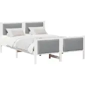 Syfax Bettrahmen mit Kopfteil Hellgrau 135 x 190 cm Stoff