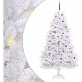 Syfax Künstlicher klappbarer Weihnachtsbaum Weiß 240 cm PVC und Stahl