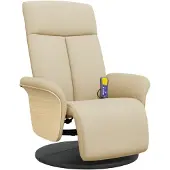 Syfax Massagesessel mit Fußteil Creme Stoff