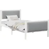 Syfax Bettrahmen mit Kopfteil Hellgrau 100 x 200 cm Stoff