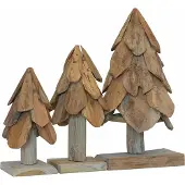 Syfax Weihnachtsbaum mit Ständer 3 pcs Braun Massivholz Teak