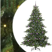 Syfax Künstlicher klappbarer Weihnachtsbaum Grün 210 cm PVC und Stahl