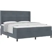 Syfax Boxspringbett mit Matratze Dunkelgrau 180 x 200 cm Samt