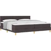 Syfax Boxspringbett mit Kissen Dunkelbraun 200 x 200 cm Stoff