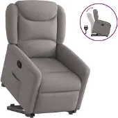 Syfax Relaxsessel mit Aufstehhilfe Taupe Stoff
