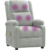 Syfax Massagesessel Hellgrau Samt