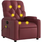 Syfax Massagesessel Weinrot Kunstleder