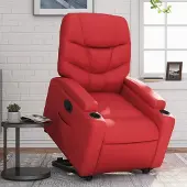 Prolenta Maison Exclusive - Relaxsessel mit Aufstehhilfe Rot Kunstleder