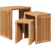 vidaXL Garten-Beistelltisch 3 Stk. Braun 33 x 44,5 x 51 cm