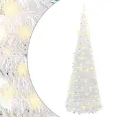 Syfax Pop-Up-Weihnachtsbaum Künstlich 200 LEDs Weiß 210 cm
