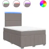 Syfax Boxspringbett mit Matratze Taupe 120x190 cm Stoff