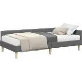 Syfax Eckbettgestell mit Matratze mit Matratze 2 pcs Grau Stoff