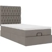 Syfax Ottoman-Bett mit Matratze Taupe 90x200 cm Stoff