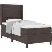 Syfax Boxspringbett mit Matratze Dunkelbraun 200 x 80 cm Stoff