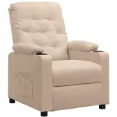 vidaXL CLORIS Loungesessel Relaxsessel Wohnzimmersessel Creme Stoff, 24 kg