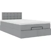 Syfax Ottoman-Bett mit Matratze Hellgrau 120x190 cm Stoff
